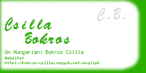 csilla bokros business card